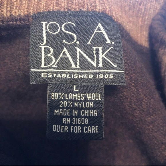 Jos.A Banks 1/4 Zip Pullover Lambswool Sweater - Picture 6 of 7